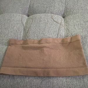 crop top tank top brown
